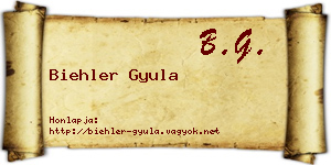 Biehler Gyula névjegykártya